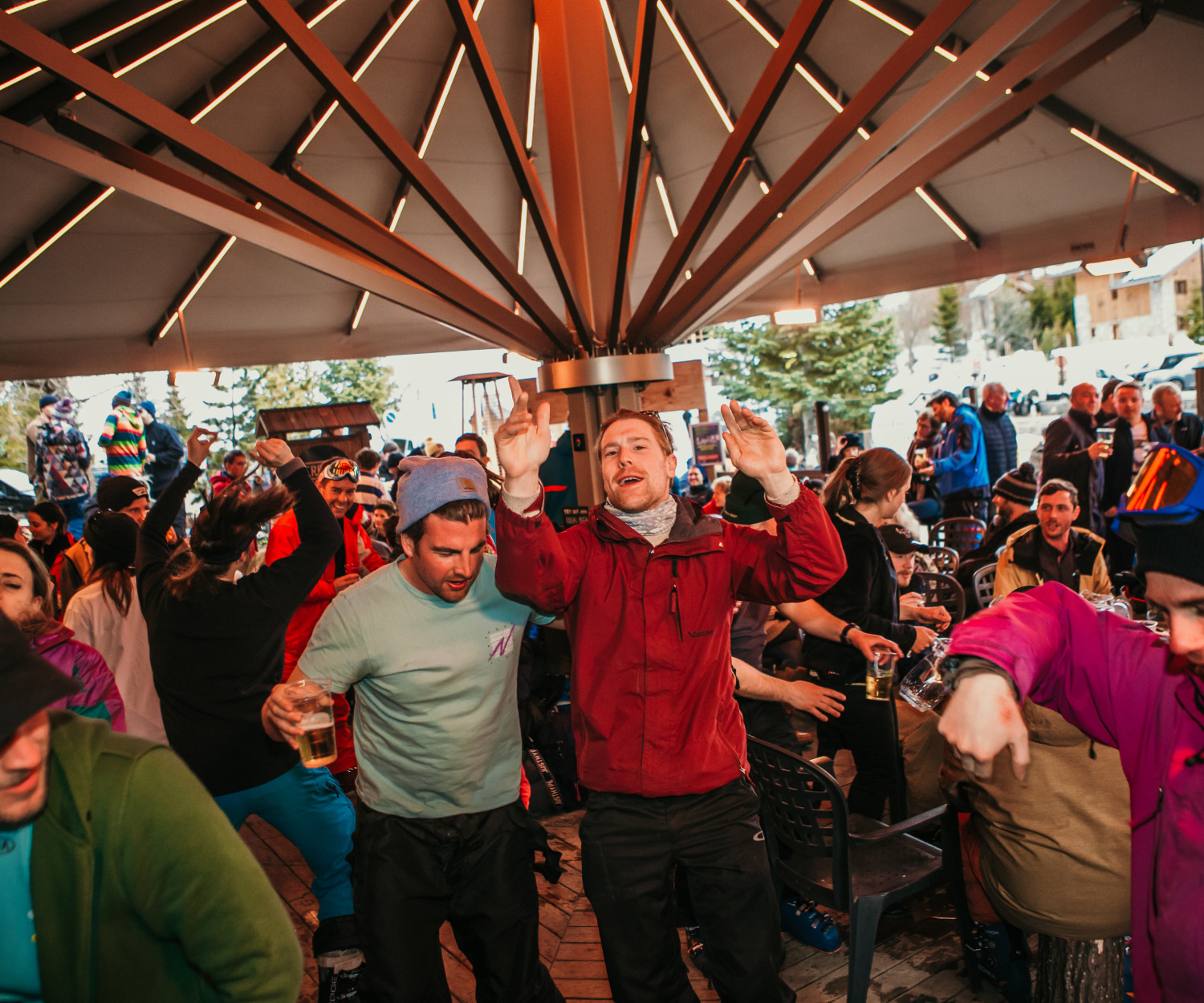 It's all fun under the big La Terrasse Umbrella